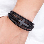 Load image into Gallery viewer, Clasp Stitching Men&#39;s Leather Bracelet
