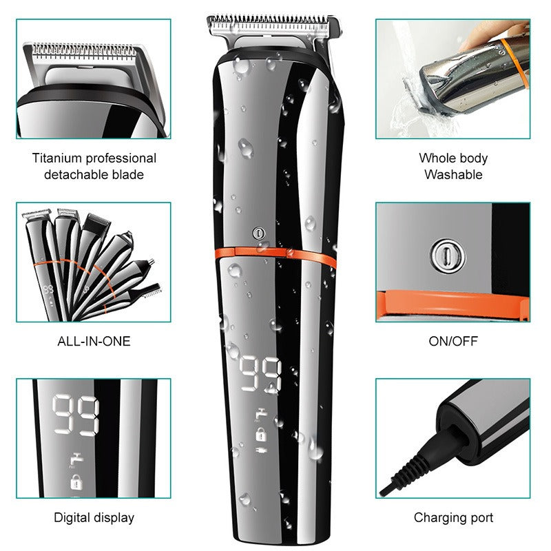 Multifunctional Rechargeable Hair Clipper for Men