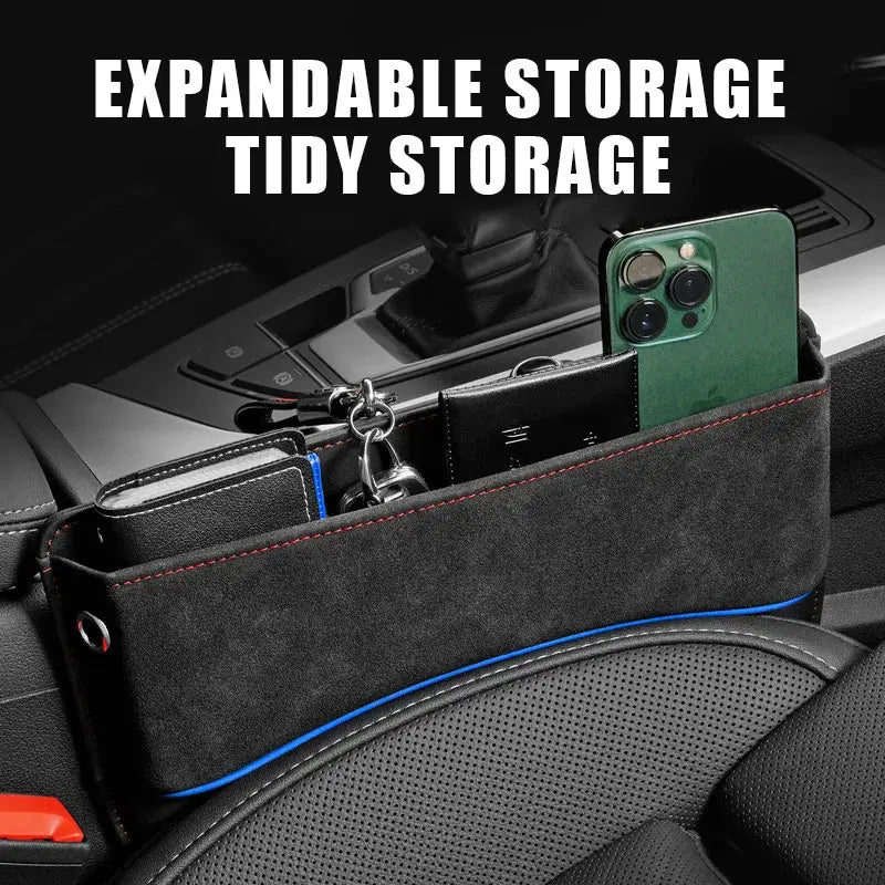 Suede Seat Side Storage Pocket
