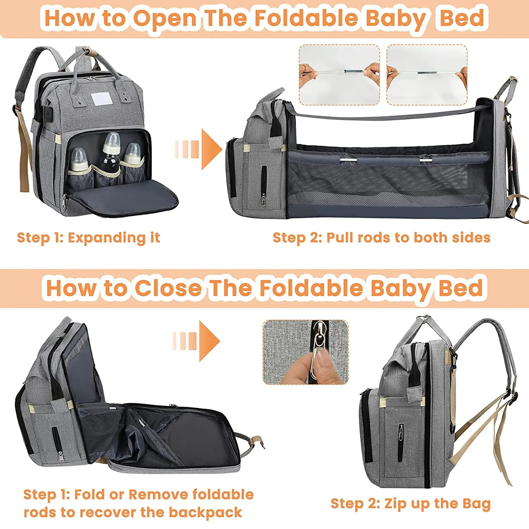 Portable Crib Nappy Backpack Bag
