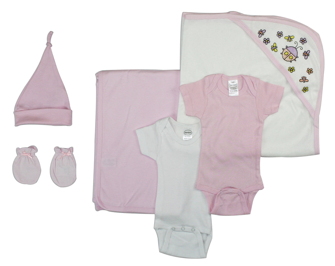 Newborn Baby Girl 6 Pc Layette Baby Shower Gift Set