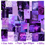 Load image into Gallery viewer, 50Pcs Purple Aesthetic Picture for Wall Collage Set