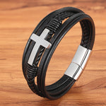 Load image into Gallery viewer, Clasp Stitching Men&#39;s Leather Bracelet