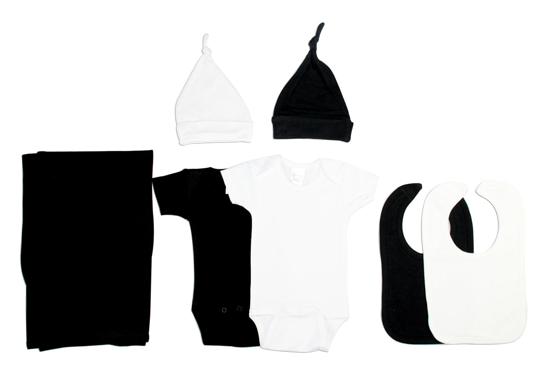 Black and White 7 Piece Layette Set