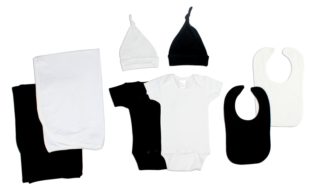 Black and White 8 Piece Layette Set