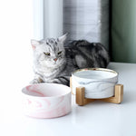 Load image into Gallery viewer, Marbling Ceramic Double Bowl For Pet
