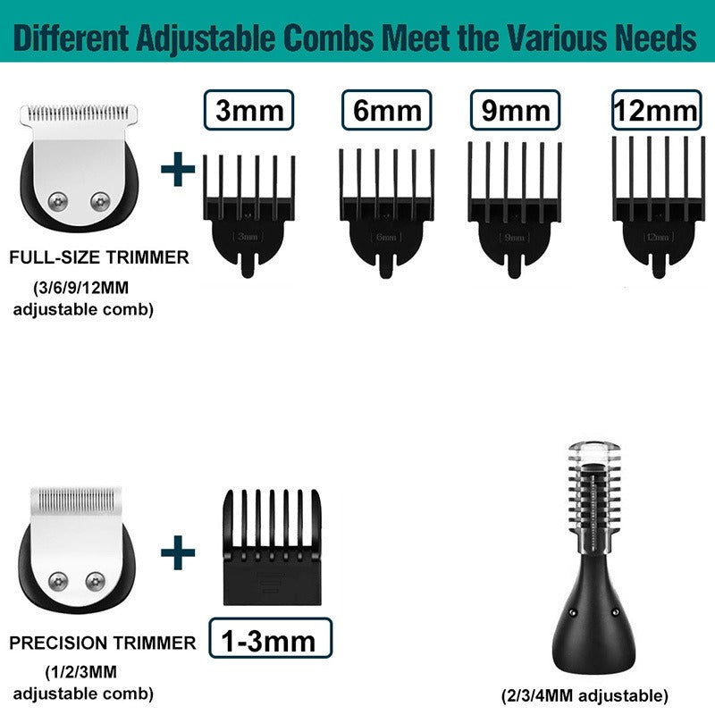 Multifunctional Rechargeable Hair Clipper for Men