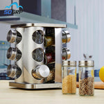 Load image into Gallery viewer, Kitchen Spice Jars Storage Rotatable Base Stainless Set eprolo
