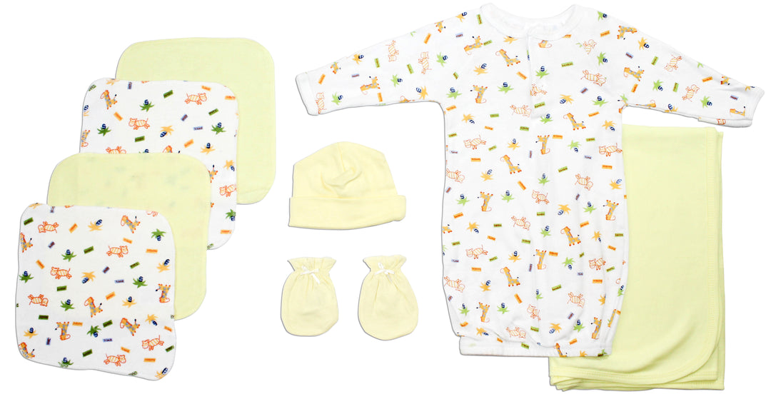 Neutral Newborn Baby 8 Pc Layette Baby Shower Gift Set