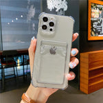 Load image into Gallery viewer, Transparent Card Case for iPhone 13 11 12 Pro Max Mini