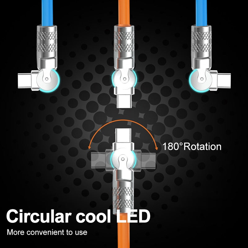 180° Rotatable 120w Super Fast Charging Cable