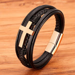 Load image into Gallery viewer, Clasp Stitching Men&#39;s Leather Bracelet