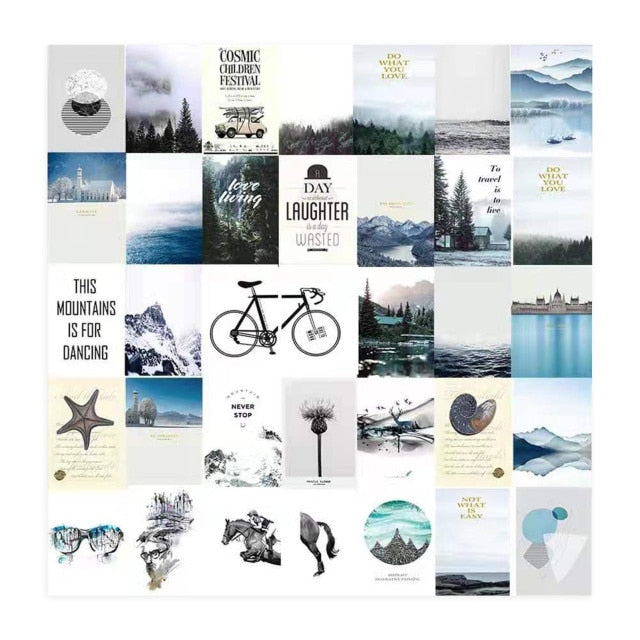 50pcs/set Wall Collage Aesthetic Photo Postcard Art Pictures Collage