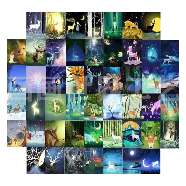 50pcs/set Wall Collage Aesthetic Photo Postcard Art Pictures Collage